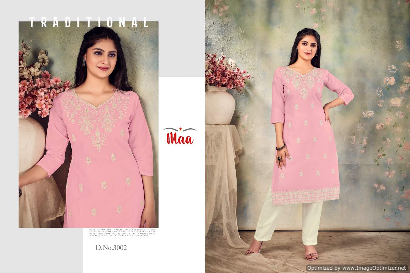 Maa Senorita Fancy Ethnic Wear Cotton Embroidery Kurti Collection